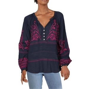 Free People Large Persuasion Top in Navy.